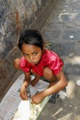 in the street